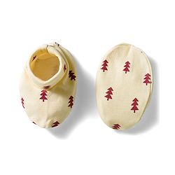 Babyhug 100% Cotton Mittens & Booties Set With Tree Print - Beige