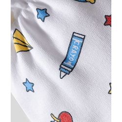 Babyhug 100% Cotton Knit Mittens & Booties with Rainbow Print - White