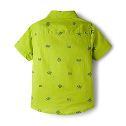 Babyhug Cotton Woven Half Sleeves Printed Shirt - Green