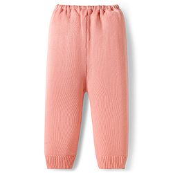 Babyhug Knitted Full Sleeves Sweater Set With Frill & Cable Knit Design - Pink