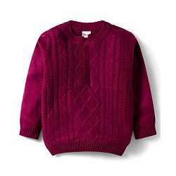 Babyhug Knitted Full Sleeves Pullover Sweater With Cable Knit Design - Wine