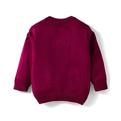 Babyhug Knitted Full Sleeves Pullover Sweater With Cable Knit Design - Wine