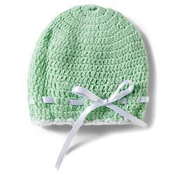 Babyhug Hand Knit Woollen Cap Mitten & Booties Set with Bow Applique Sea Green - Diameter 10 cm