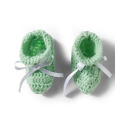 Babyhug Hand Knit Woollen Cap Mitten & Booties Set with Bow Applique Sea Green - Diameter 10 cm