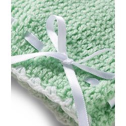 Babyhug Hand Knit Woollen Cap Mitten & Booties Set with Bow Applique Sea Green - Diameter 10 cm