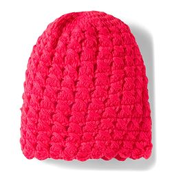 Babyhug Hand Knit Woollen Cap with Floral Embroidery Red - Diameter 12 cm