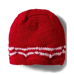 Babyhug Hand Knit Woollen Cap and Bootie Set Red - Diameter 11 cm