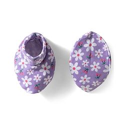Babyhug 100% Cotton Knit Mittens & Booties with Floral Print - Lavender
