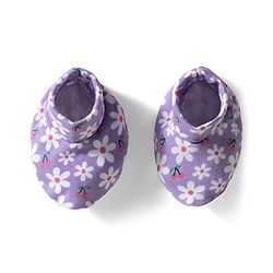 Babyhug 100% Cotton Knit Mittens & Booties with Floral Print - Lavender