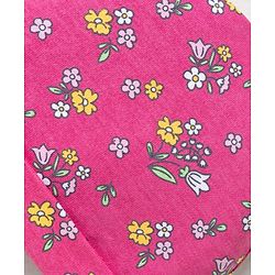 Babyhug Interlock Cotton Knit Cap Mittens And Booties Set With Floral Print Pink -  Diameter 16 cm