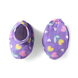 Babyhug 100% Cotton Knit Cap Mittens & Booties With Floral Print Voilet - Diameter 10 cm