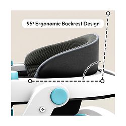 Babyhug 2 in 1 Baby Walker with Anti Fall Protection & Adjustable Height-Blue| Push Walker| Rear Wheels with Speed Control| Soft Padded Seat| Smooth Swivel Wheels| Musical Toy Tray with Engaging Toys