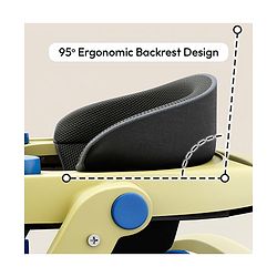 Babyhug 2 in 1 Baby Walker with Anti Fall Protection & Adjustable Height-Blue| Push Walker| Rear Wheels with Speed Control| Soft Padded Seat| Smooth Swivel Wheels| Musical Toy Tray with Engaging Toys