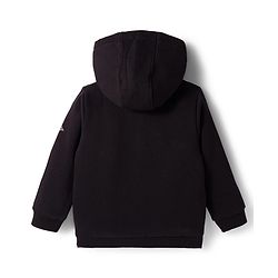 Babyhug Fleece Knit Full Sleeves Hooded Sweatjacket With Rhinestone Detailing - Black