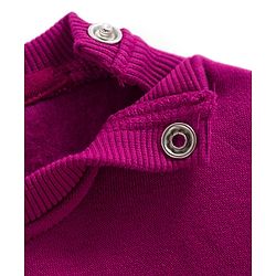 Babyhug Fleece Knit Full Sleeves Premium Heavy Gauge Warm Fleece Fabric Sweatshirt With Smile Print - Purple