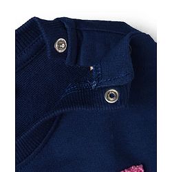 Babyhug Terry Knit Full Sleeves Sweatshirt With Love Embroidery - Navy Blue