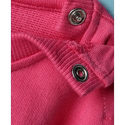 Babyhug Terry Knit Full Sleeves Cut & Sew Sweatshirt with Text Graphic - Pink & White