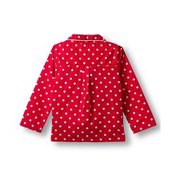 Babyhug Cotton Woven Full Sleeves Co-ords Night Suit With Polka Dot Print - Maroon