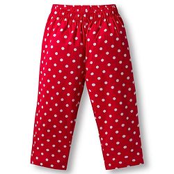 Babyhug Cotton Woven Full Sleeves Co-ords Night Suit With Polka Dot Print - Maroon