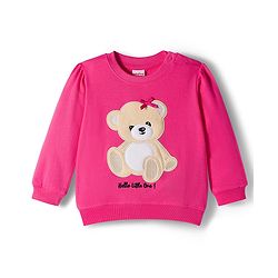 Babyhug Terry Knit Full Sleeves Sweatshirt with Bear Embroidery - Pink