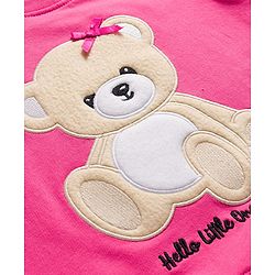 Babyhug Terry Knit Full Sleeves Sweatshirt with Bear Embroidery - Pink