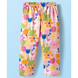 Babyhug Cotton Knit Full Sleeves Co-ords Night Suit With Floral Print - Pink