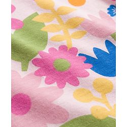 Babyhug Cotton Knit Full Sleeves Co-ords Night Suit With Floral Print - Pink
