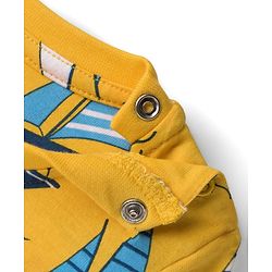Babyhug Cotton Knit Full Sleeves Co-ords Night Suit With Nautical Theme Print - Yellow