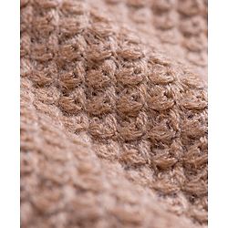 Babyhug Knit Full Sleeves  Front Open Sweater with Stripe Detailing - Brown