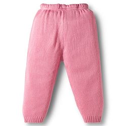 Babyhug Knit Full Sleeves  Front Open Sweater Sets With Floral Print - White & Pink