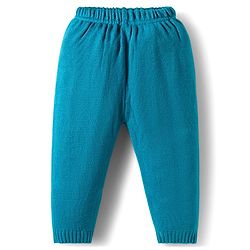 Babyhug Cotton Knit Full Sleeves Sweater Set With Stripes -Teal Blue & White