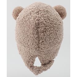 Babyhug Knitted Solid Woollen Cap With Pom Pom Tan - Diameter 12.5 cm