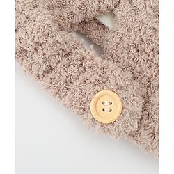 Babyhug Knitted Solid Woollen Cap With Pom Pom Tan - Diameter 12.5 cm
