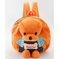 Babyhug Fashion Doggy Applique Backpack - Light Brown