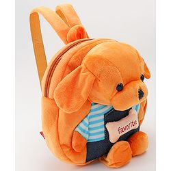 Babyhug Fashion Doggy Applique Backpack - Light Brown