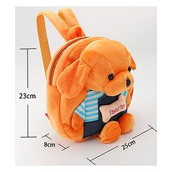 Babyhug Fashion Doggy Applique Backpack - Light Brown