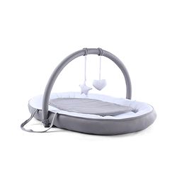 Babyhug 2-in-1 Premium Snuggle Nest with Mosquito Net & Diaper Changing Mat  White & Grey| for 012 Months Babies| Soft Breathable Fabric| Portable Baby Bed| New Born Gifting Option
