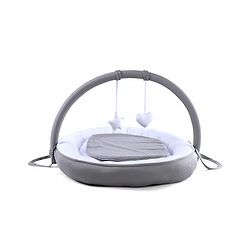 Babyhug 2-in-1 Premium Snuggle Nest with Mosquito Net & Diaper Changing Mat  White & Grey| for 012 Months Babies| Soft Breathable Fabric| Portable Baby Bed| New Born Gifting Option