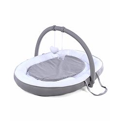 Babyhug 2-in-1 Premium Snuggle Nest with Mosquito Net & Diaper Changing Mat  White & Grey| for 012 Months Babies| Soft Breathable Fabric| Portable Baby Bed| New Born Gifting Option