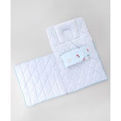 Babyhug Premium Sleeping Bag with Ultra Soft Bubble Lining Car Print - Blue| 100% Cotton| for 0-9 Months| Ultra Soft Lining| Smooth Zipper| All Season| Breathable & Cozy| Use as Carry Nest Mattress