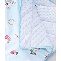 Babyhug Premium Sleeping Bag with Ultra Soft Bubble Lining Car Print - Blue| 100% Cotton| for 0-9 Months| Ultra Soft Lining| Smooth Zipper| All Season| Breathable & Cozy| Use as Carry Nest Mattress