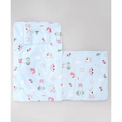 Babyhug Premium Sleeping Bag with Ultra Soft Bubble Lining Car Print - Blue| 100% Cotton| for 0-9 Months| Ultra Soft Lining| Smooth Zipper| All Season| Breathable & Cozy| Use as Carry Nest Mattress