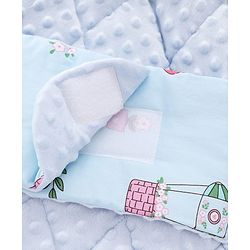 Babyhug Premium Sleeping Bag with Ultra Soft Bubble Lining Car Print - Blue| 100% Cotton| for 0-9 Months| Ultra Soft Lining| Smooth Zipper| All Season| Breathable & Cozy| Use as Carry Nest Mattress
