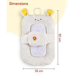 Babyhug Cozy Bubble Fabric Wraparound Sleep Nest for Newborns with Diaper Changing Mat - White| for 0 to 12 months| Soft Breathable Material| Supportive Base| Machine Washable| New Born Gifting Option