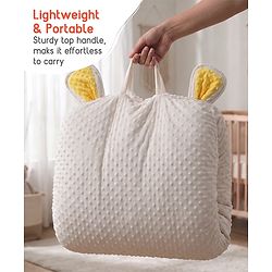 Babyhug Cozy Bubble Fabric Wraparound Sleep Nest for Newborns with Diaper Changing Mat - White| for 0 to 12 months| Soft Breathable Material| Supportive Base| Machine Washable| New Born Gifting Option
