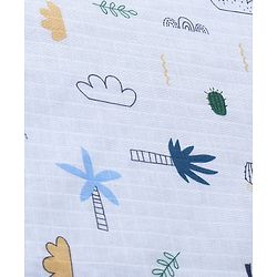 Babyhug Reversible Muslin Baby Blanket with Bubble Fabric Bear Bee Print - Green| New Born & Toddler Gifting| Machine Washable| Baby Safe| Travel Friendly| 0 - 12 Months