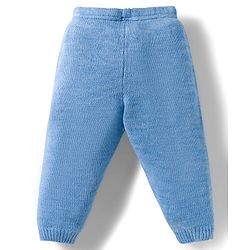 Babyhug Knitted Full Raglan Sleeves Striped Sweater Set - Light Blue