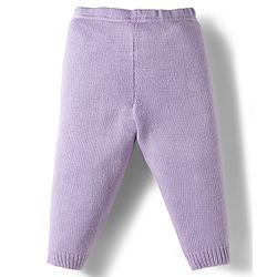 Babyhug Knit Full Sleeves Solid Color Pullover Sweater Set with Heart Design - Lavender