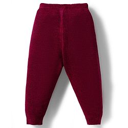 Babyhug Knitted Full Sleeves Solid Sweater Set - Maroon