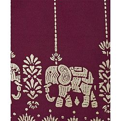 Babyhug Cotton Blend Full Sleeves Kurta Dhoti Set with Foil Floral & Elephant Print - Maroon